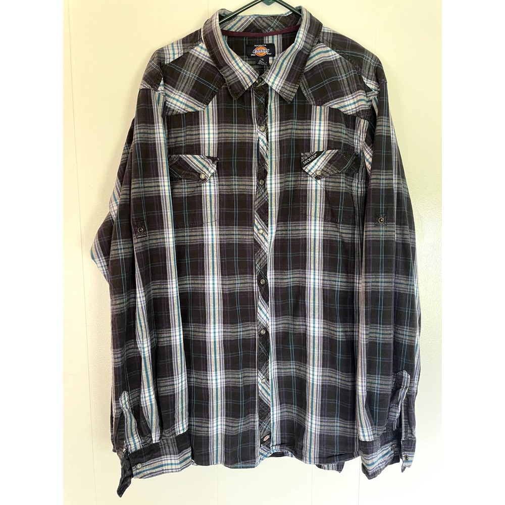 DICKIE's Western Style Men's Shirt.‎  Pearl Snap Buttons.  Size 4XL